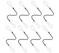 OHPHCALL Elastic Stylus Pen Lanyards 8 Pack Plastic Spring Cord - Black Sturdy Anti-Lost Straps for Touchscreen Pens Tablets - Handy Holder for Travel, Office and Study