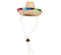 OHPHCALL Funny Dog Sombrero Hat for Party Use, Straw Material with Adjustable Elastic Cord, Fits Teacup to Extra Large-sized Dogs and Cats, Mexican Costume Accessory