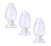 OHPHCALL Glass Conical Laboratory Bottles Display Sample Bottles with Flat Bottom 3pcs and Well Polished Finish, Simple and Generous Style with Plug for Scientific Testing and Juice