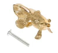 OHPHCALL Goldfish Brass Cabinet Knob for Dresser and Drawer with Lightweight, Decorative Effect, Delicate Design, Golden Finish, for Kitchen and Wardrobe Handles