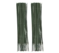OHPHCALL Green Floral Stem Wire Flexible Iron Wire 100pcs with Realistic Green Coating, Easy to Shape for Artificial Flower Arranging and Crafts for Wedding Setups and Store Displays