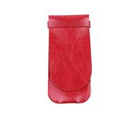 OHPHCALL Handmade Red Colour Vintage and Leather Protective Sleeve Pen Case for Pen Storage Suitable for School and Handbag Use, for Students and Office Workers for Students Office Workers
