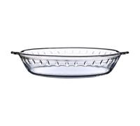 OHPHCALL Heat Resistant 7-inch Glass Baking Tray Microwave and Oven Safe round Fruit and Food Storage Plate for Home Kitchen