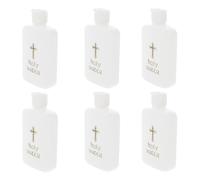 OHPHCALL Holy Water Bottles Empty Refillable Containers with Safety Caps White 6pcs 100ml and 60ml Capacity Suitable for Exorcism and Baptism Religious Ceremonies