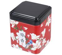 OHPHCALL Japanese Style Tea Tin Miniature Portable Metal Canister with Lid, Airtight Loose Leaf Tea Storage Jar for Office and Kitchen, Iron Material with Good Sealing Effects