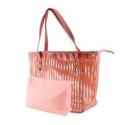 OHPHCALL Jelly Beach Bag for Women with See-through Design and Inner Pocket, Pvc Single Shoulder Handbag for Window Shopping and Everyday Use