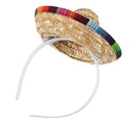 OHPHCALL Lightweight Straw Mexican Mini Sombrero Headband for Pets and Dogs, Comfortable Party Accessory for Taking Photos and Festive Occasions