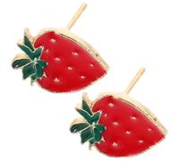 OHPHCALL Lightweight Strawberry Earrings for Women Unique Fruit Ear Jewelry Alloy Ear Studs Non-fading Design Summer Fashion Accessory for Teens and Adults