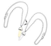 OHPHCALL Magnetic Hexagonal Crystal Pendant Necklace for Couples Gemstone Matching Necklaces with Stylish Astronaut Design Unique Lovers and Friends