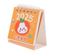 OHPHCALL Mini Desk Calendar Orange Daily Planner with Twin Wire Binding Standing Flip Desktop Calendar From July to December for Home Office School Use
