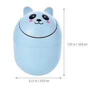 OHPHCALL Mini Garbage Can with Lid 2pcs Small Desktop Trash Bin Cartoon Style Blue and Pink Compact Waste Container for Office and Home Storage