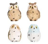 OHPHCALL Mini Resin Owl Figurines Reusable Miniature Owl Ornaments with Realistic Outlook Design 8pcs for Forest Themed Places and Fairy Garden Accessories