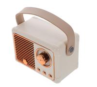 OHPHCALL Mini Retro Wireless Audio Speaker Portable Vintage Wireless Speaker with Handle, White Compact Outdoor Travel Sound System, Aux USB Compatible