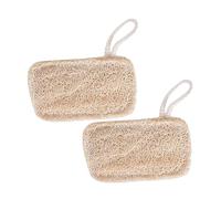 OHPHCALL Natural Loofah Sponges 2 Pack Kitchen Cleaning Sponge Non Stick Abrasive Gentle on Utensils Easy to