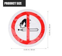 OHPHCALL No Open Flames Safety Warning Sticker round Pvc Label with Strong Viscosity and Tear-resistant Adhesive for Factories and Work Safety