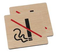 OHPHCALL No Signs Highly Visible Effective Reminder Wooden 2pcs with Decorative Vintage Style for Public Spaces and Outdoor Use for Business, Office, Restaurant, Hotel