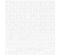 OHPHCALL Pet Letter Stencils with Numbers and Signs 40 Sheets White for Painting Versatile Templates Easy to Carry, for Home Decor and American Flag Craft Projects