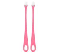 OHPHCALL Pet Teeth Brush Handle and Compact Brush 2pcs with Soft Pp Bristles Deeply Cleans The Mouth and Eliminates Bad Breath for Dogs and Cats for Daily Oral Care