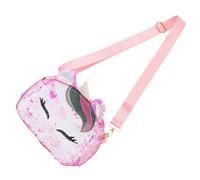 OHPHCALL Pink Unicorn Shaped Crossbody Shoulder Bag with Sequins, Pu Leather Material, Easy to Clean and Multi-purpose, for Cosmetics and Toiletry Use