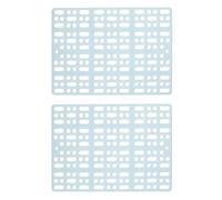 OHPHCALL Plastic Rabbit Foot Mats Blue with 4 Fixed Tabs 2 Pcs Square