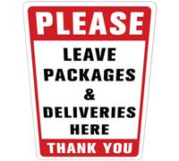 OHPHCALL Please Leave Packages Here Pvc Wall Sticker, Adhesive Warning Sign Decal for Home and Office Deliveries, Waterproof Household Package Notice Label