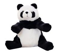 OHPHCALL Plush Panda Backpack Large Capacity Soft Bag 36Cm Black and White Adorable Animal Plush Storage Organizer for School Travel