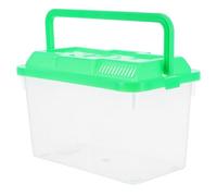 OHPHCALL Portable Fish Tank Carrier with Handle for Hamsters and Turtles, Abs Plastic Aquarium Box with Secure Lid and Ventilation, Easy to Clean Mini Fish Tank for Pet Transport and Home