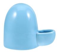 OHPHCALL Portable Pet Dog Water Cup Ceramic Drinking Water Cup for Small Pets No Fading and Lovely Blue Shape Design Suitable for Outdoor and Travel Use