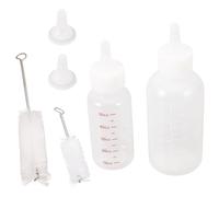 OHPHCALL Portable Pet Feeding Bottle Set for Small Pets and Kittens, 6 Pieces Plastic Nursing Bottles with 50ml and 120ml Capacity, Easy to Clean Puppy and Kitten Milk Feeder for Home Use