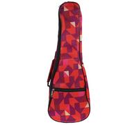 OHPHCALL Portable Ukelele Waterproof, Geometric Ukulele Pattern with Bag Oxford Cloth Material, 21-inch Size Red Concert Case Backpack for Suitable Travel and Home Use