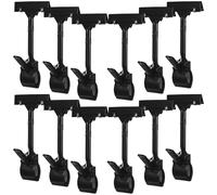 OHPHCALL Price Tag Holder Clips Rotatable Plastic Sign Display Holders 12Pcs Adjustable for Retail Checkout Counters