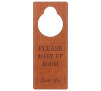 OHPHCALL Pu Leather Hotel Door Hanger Sign Double-sided Design Printing and Easy to Read Text, Suitable for Hotel and Office Use, Brown Clean up Room Do Not Disturb Door Sign