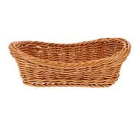 OHPHCALL Rattan Bread Basket Oval Woven Tray for Fruit Vegetable Storage and Display Suitable for Kitchen Table Home and Restaurant 9.4 X 5.7 X 3.3 Inch