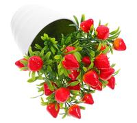 OHPHCALL Realistic Plastic Low Foam Versatile Maintenance, Materials with Theme Strawberry Plant Artificial Potted Fruit Decor for Summer Home, Wedding Events