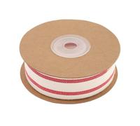 OHPHCALL Red Striped Cotton Craft Ribbon 10 Yard Double-Sided Design Fine Appearance for Present Wrapping and Valentine's Day, Easy to Handle and Versatile Holiday Use