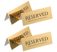 OHPHCALL Reserved Seats Sign Sturdy and Not Easy to Break 4pcs Acrylic in Golden Colour Simple Elegant Minimalist Design for Restaurant Or Wedding Conference Room Reservation