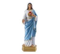 OHPHCALL Resin Mary Statue Religious Decor Catholicism Ornament for Desktop Indoor Garden Creative Elegant Figurine with Bright Color Resin Craft for Home and Gift