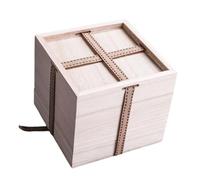 OHPHCALL Retro Classic Wooden Tea Cup Storage Box with Cotton Lining Smooth Surface Safe Packaging Case for and Small Fragile Items Elegant Square Present Box