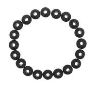 OHPHCALL Rock Beads Crafts for Jewelry Making 20pcs Black Large Hole Round Stone Beads Aromatherapy Diffuser Bracelet Natural Texture Volcanic Rock