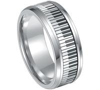 OHPHCALL Rotatable Stainless Steel Piano Key Portable Finger Jewelry for Music Parties Stress