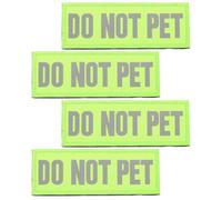 OHPHCALL Service Dog Reflective Patches 4pcs Nylon for Harness | Green Embroidered Fastener Badge, Do-not-pet Notice, for Outdoor Use and Low-light Walks