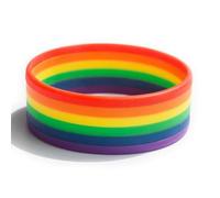 OHPHCALL Silicone Rainbow Pride Bracelet Flexible One Size Fits Most Fashion Wristband for Gay and Transgender Concerts and Parties Unisex Colourful Wrist Accessory