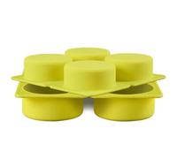 OHPHCALL Silicone Soap Mold 4-Compartment Round High Temperature Resistance Oven Safe Refrigerator Safe Mold for DIY Crafting and Making Petite Loaf with Random Colour Random Color