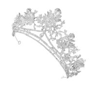OHPHCALL Silver Baroque Bridal Hair Accessory with Rhinestone Dazzling Effect, Zinc Alloy Elegant Tiara for Bride and Bridesmaids at Formal Attire and Glamorous Events