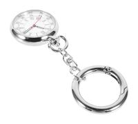 OHPHCALL Silver Hanging Pocket Nurse Watch with Quartz Movement, Portable and Easy to Read at Night, Glass and Alloy Material, Simple Design Stylish Timepiece as A Birthday