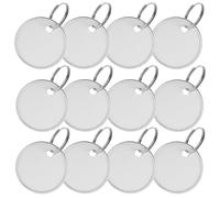 OHPHCALL Silver Key Labels Tags Writable Key Tags 50pcs with Metal Split 1-1/4 Inch Round Sturdy Identifier to Prevent Loss for Flash Drives