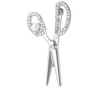 OHPHCALL Silver Rhinestone Scissor Shaped Brooch Pin Alloy Material with Decorative Effect and Not Easy to Fall for Women Clothing for Hats and Scarves at Weddings