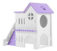 OHPHCALL Small Animal Hideout Guinea Pig Hideout House Multi-chambers Small Animals Nest Reusable Tunnel Pvc 7.07x6.88x4.52in Villa Shape Charming Summer Pet's Habitat for Hamster Guinea