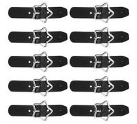 OHPHCALL Star Shoe Buckles Fine Workmanship 10pcs with Black Pu Leather Metal Material Five-pointed Design Versatile Application for DIY Shoe Decorations and Slippers for Elegant Sneaker