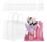 OHPHCALL Sturdy Reusable Tote Bags Handheld 12pcs Pvc Bags with Handles for Party Gifts Wrapping Presents for Events and Celebrations